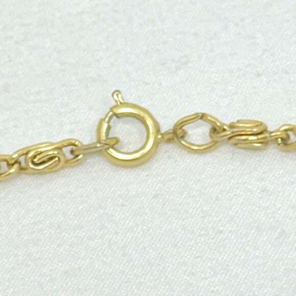 Large Hammered Texture Gold Tone Vintage Cross Pendant w/Classic Snail Chain 23" - Picture 7 of 7